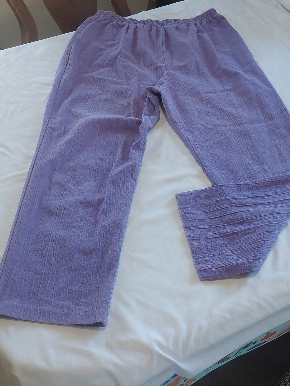 Haband Lavender Cotton, Polyester Pants.Elastic Waist .Size 18 Average